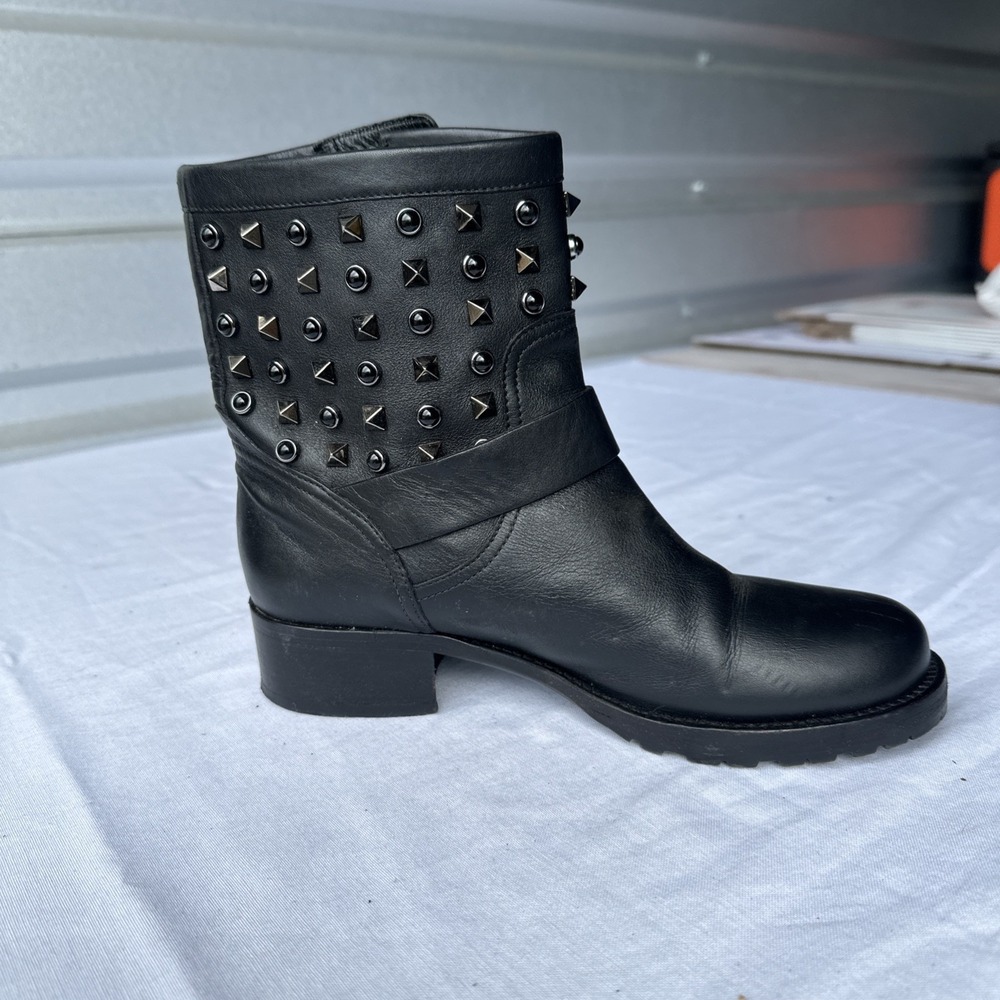 Women's Ladies Valentino Garavani Rockstud Black Leather Ankle Boots EU 36 1/2 - Picture 7 of 9